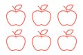 Six apple outlines arranged in two rows of three Royalty Free Stock Photo