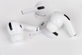 Apple AirPods Pro on a white background. Royalty Free Stock Photo