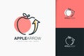 Apple arrow logo design linear style