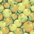 Apple background. Textile tablecloth. Vector background seamless pattern on theme of green apples Royalty Free Stock Photo