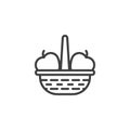 Apple basket line icon