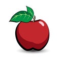 Apple. A beautiful illustration of a tropical fruit. Food in a cartoon style