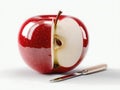 Apple is cut open. see apple kernel, apple seeds Royalty Free Stock Photo