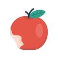 Apple bite vector flat color icon Royalty Free Stock Photo