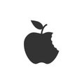 Apple bite vector icon. Apple nutrition eat healthy pictogram logo Royalty Free Stock Photo