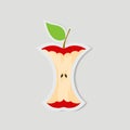 Apple Bite Vector, Paper Art Illustration Royalty Free Stock Photo