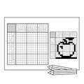 Apple. Black and white japanese crossword with answer. Nonogram