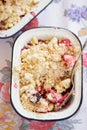 Apple and blackberry compote crumble Royalty Free Stock Photo