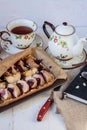 Apple and blackberry pie Royalty Free Stock Photo