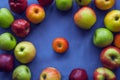 Apple on blue background