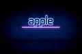 Apple - blue neon announcement signboard