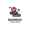 Apple, Book, Education Business Logo Template. Flat Color