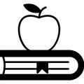 Apple On Book Half Glyph Vector Icon which can easily modified.