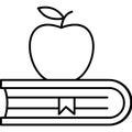 Apple On Book Half Glyph Vector Icon which can easily modified.