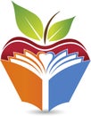 Apple book logo Royalty Free Stock Photo