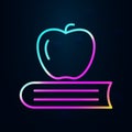 Apple and book outline nolan icon. Simple thin line, outline vector of education icons for ui and ux, website or mobile