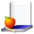 Apple Book Pencil School Theme Royalty Free Stock Photo