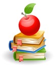 Apple and books. Royalty Free Stock Photo