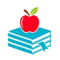 Apple and books school icon Royalty Free Stock Photo