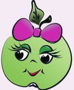 Apple with bow and smile graphic pattern Royalty Free Stock Photo