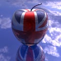 Apple with britain flag texture