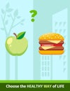 Apple or Burger Food Design Flat Royalty Free Stock Photo