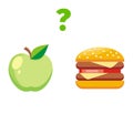 Apple or Burger Food Design Flat Royalty Free Stock Photo