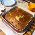 Apple cake in detachable baking tray Royalty Free Stock Photo