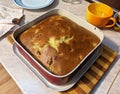 Apple cake in detachable baking tray Royalty Free Stock Photo