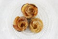 Apple cakes for Rosh HaShana on decorative plate