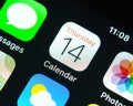 Apple Calendar app icon on iPhone screen Royalty Free Stock Photo