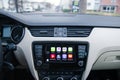 Apple CarPlay on the dashboard of new modern car