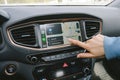 Apple CarPlay in Hyundai Ioniq Electric car Royalty Free Stock Photo