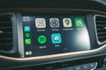 Apple CarPlay in Hyundai Ioniq Electric car Royalty Free Stock Photo