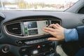 Apple CarPlay in Hyundai Ioniq Electric car Royalty Free Stock Photo