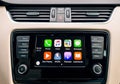Apple CarPlay main screen of iPhone in car dashboard