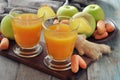 Apple and carrot juice with ginger