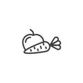 Apple and carrot line icon