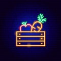 Apple Carrot Package Neon Sign Royalty Free Stock Photo