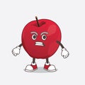 Apple cartoon mascot character with angry face Royalty Free Stock Photo
