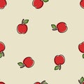 Apple cartoon vector design seamless pattern background. Royalty Free Stock Photo