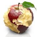 Apple with carved continents. North and South America Royalty Free Stock Photo