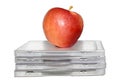 Apple on cds Royalty Free Stock Photo