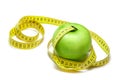 Apple with centimeter tape Royalty Free Stock Photo