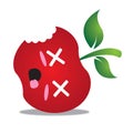 apple character dead. Vector illustration decorative design