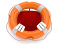 Apple character inside life buoy Royalty Free Stock Photo