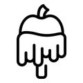 Apple chocolate fountain icon outline vector. Fondue food Royalty Free Stock Photo