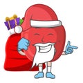Apple christmas santa claus design character, design vector illustrator,