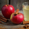 Apple cider, cinnamon sticks and star anise Royalty Free Stock Photo