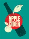 Apple Cider typographical vintage grunge style poster. Retro vector illustration.